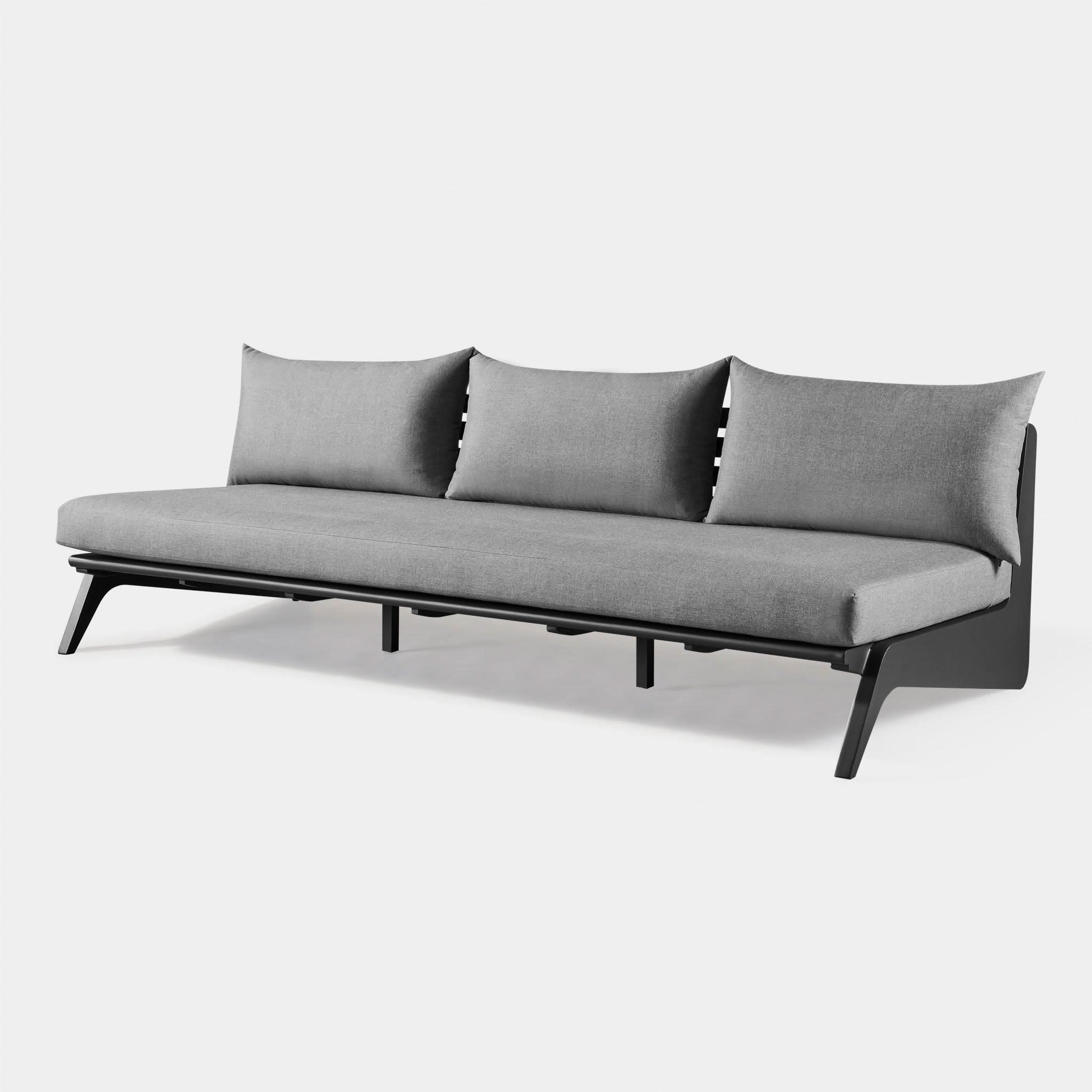 MLB Aluminum 3 Seat Armless Sofa