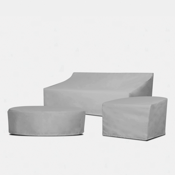 Mlb Aluminum 3 Seat Armless Sofa - Weather Cover | Surlast Grey, ,