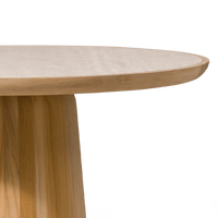 Nova Teak Round Dining Table 48" | Teak Natural Travertine Cream