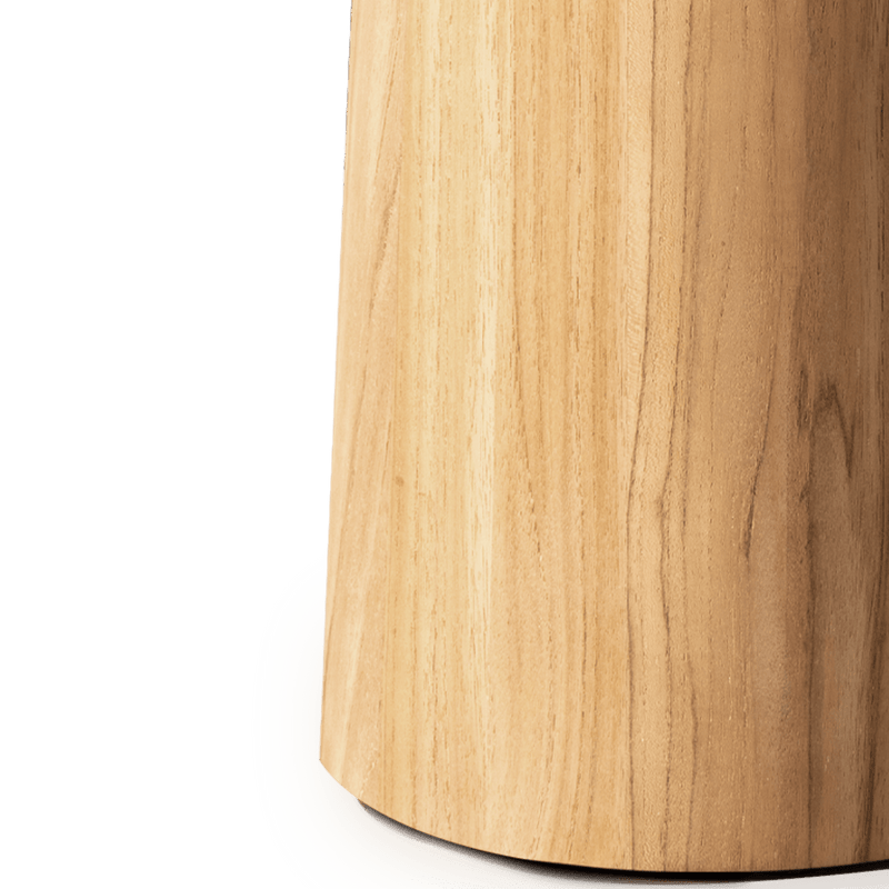 Nova Teak Round Side Table | Teak Natural Travertine Cream