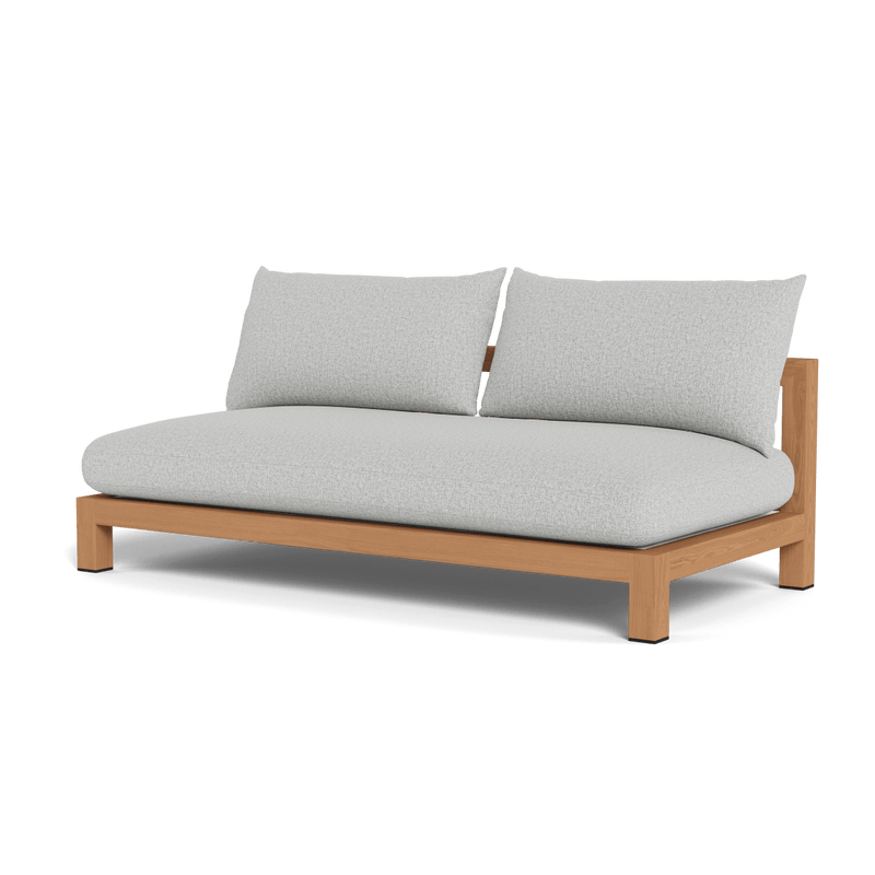 Pacific 2 Seat Armless Sofa | Teak Natural, Copacabana Sand, Batyline White