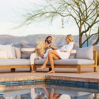 Pacific Teak 2 Seat Armless Sofa