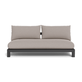 Pacific Aluminum 2 Seat Armless Sofa | Aluminum Asteroid, Riviera Slate, Batyline Silver