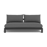 Pacific Aluminum 2 Seat Armless Sofa | Aluminum Asteroid, Siesta Slate, Batyline Silver