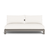 Pacific Aluminum 2 Seat Armless Sofa | Aluminum Taupe, Panama Blanco, Batyline White
