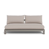 Pacific Aluminum 2 Seat Armless Sofa | Aluminum Taupe, Panama Marble, Batyline White