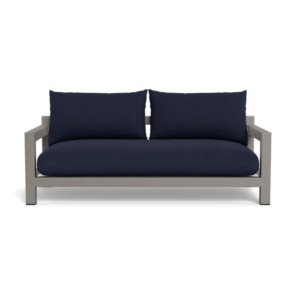 Pacific Aluminum 2 Seat Sofa | Aluminum Taupe, Siesta Indigo, Batyline White