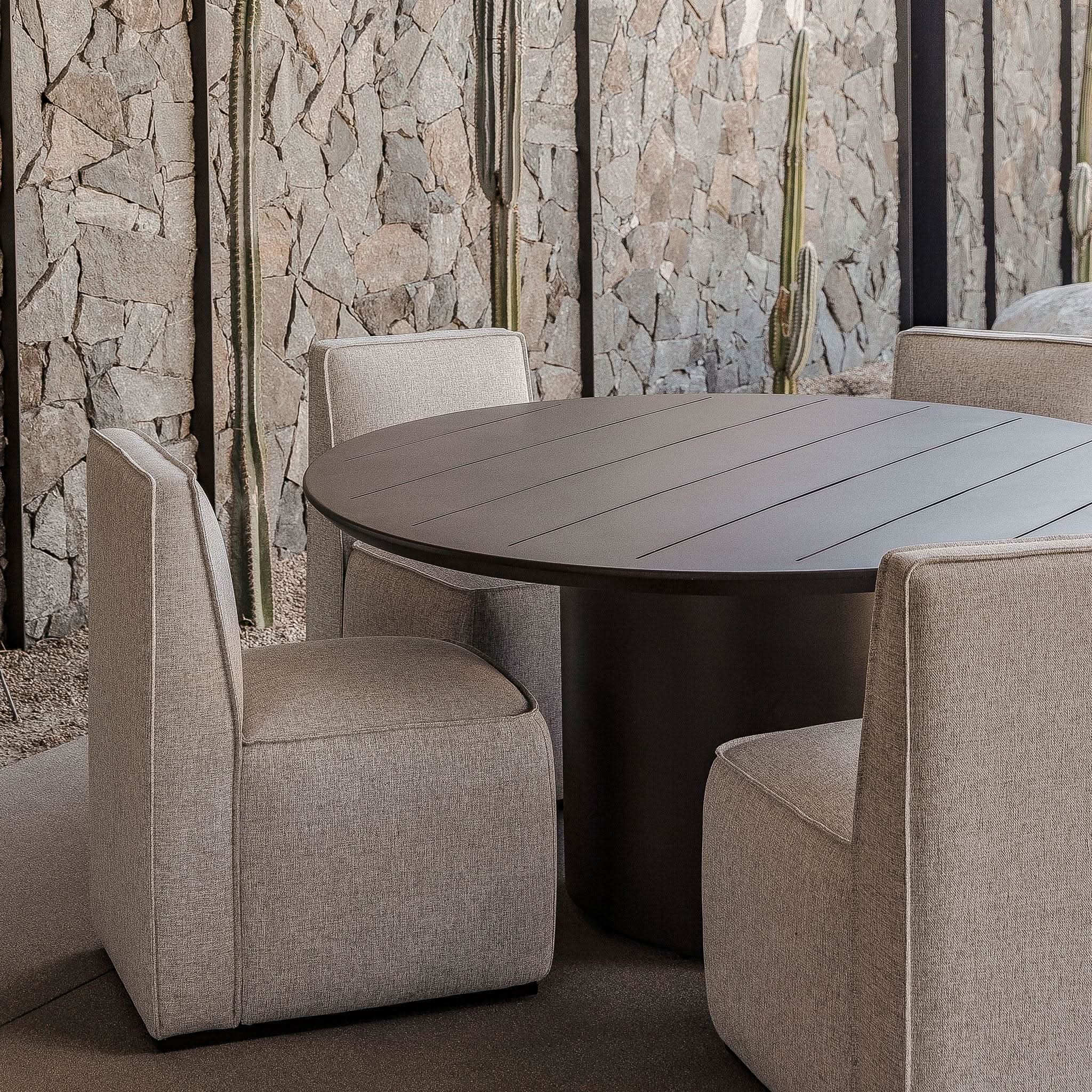 Santorini Slatted Round Dining Table 60"