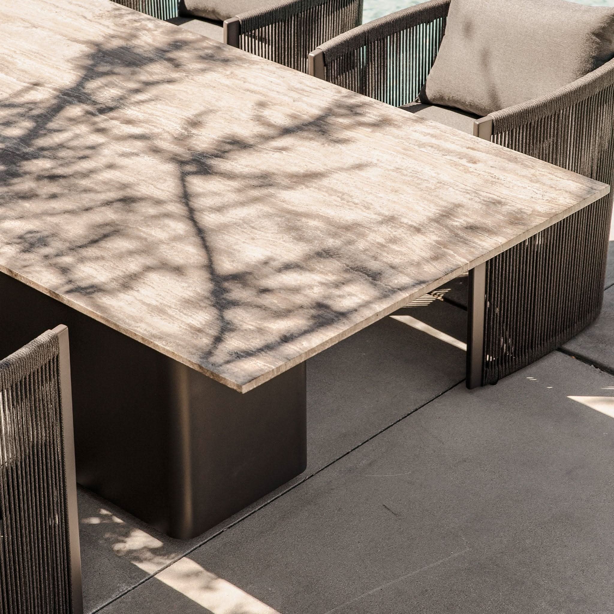Santorini Stone Rectangle Dining Table 108"