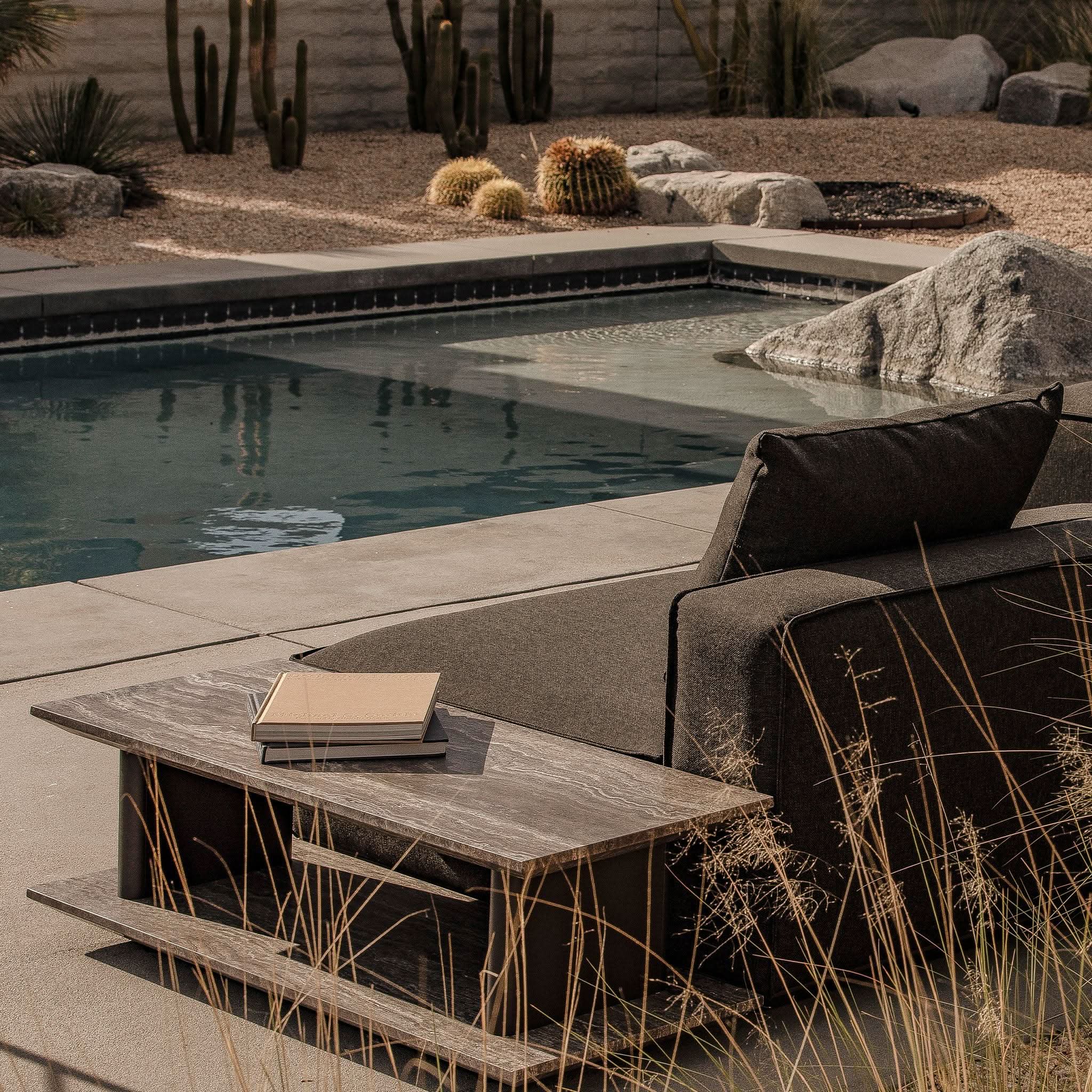 Santorini Stone Rectangle Side Table