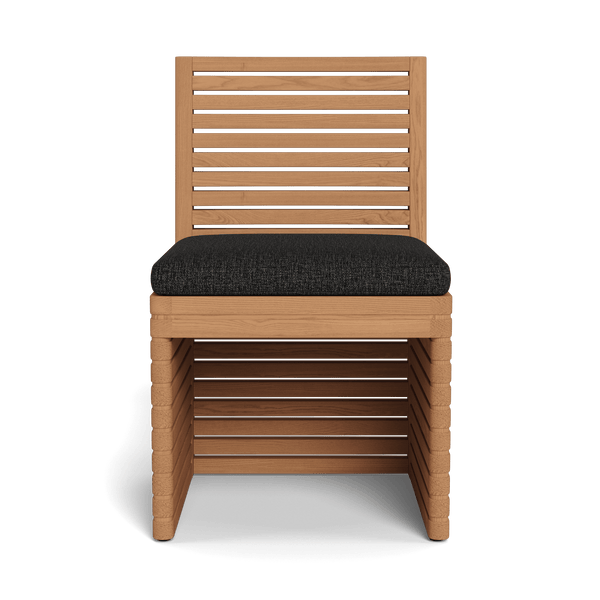 Tahiti Armless Dining Chair | Teak Natural, Copacabana Midnight,