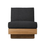 Tulum Armless Lounge Chair | Teak Natural, Lisos Grafito,