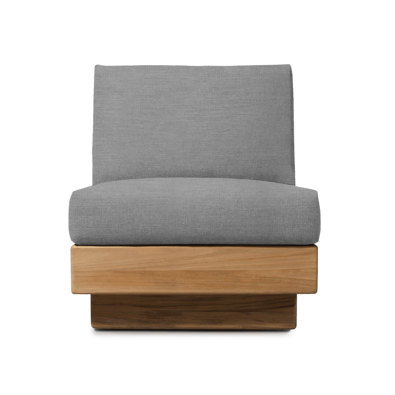 Tulum Armless Lounge Chair | Teak Natural, Lisos Piedra,