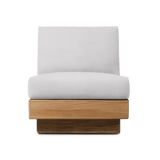 Tulum Armless Lounge Chair | Teak Natural, Panama Blanco,