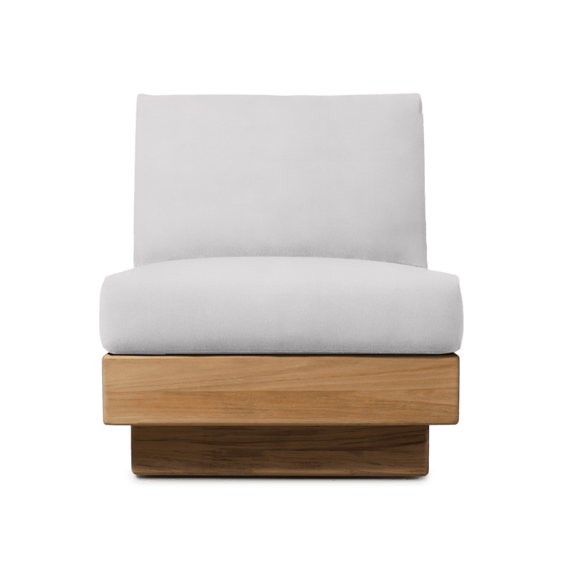 Tulum Armless Lounge Chair | Teak Natural, Panama Blanco,