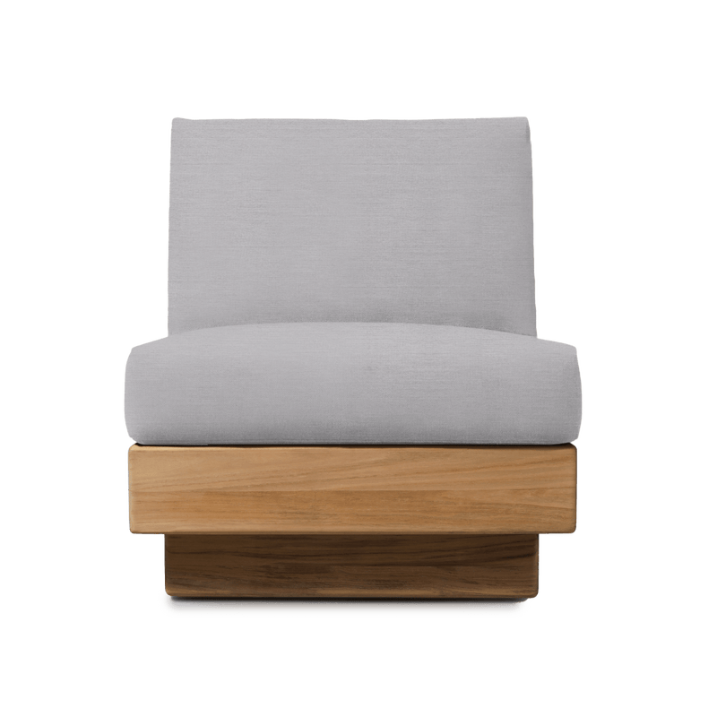 Tulum Armless Lounge Chair | Teak Natural, Panama Cloud,
