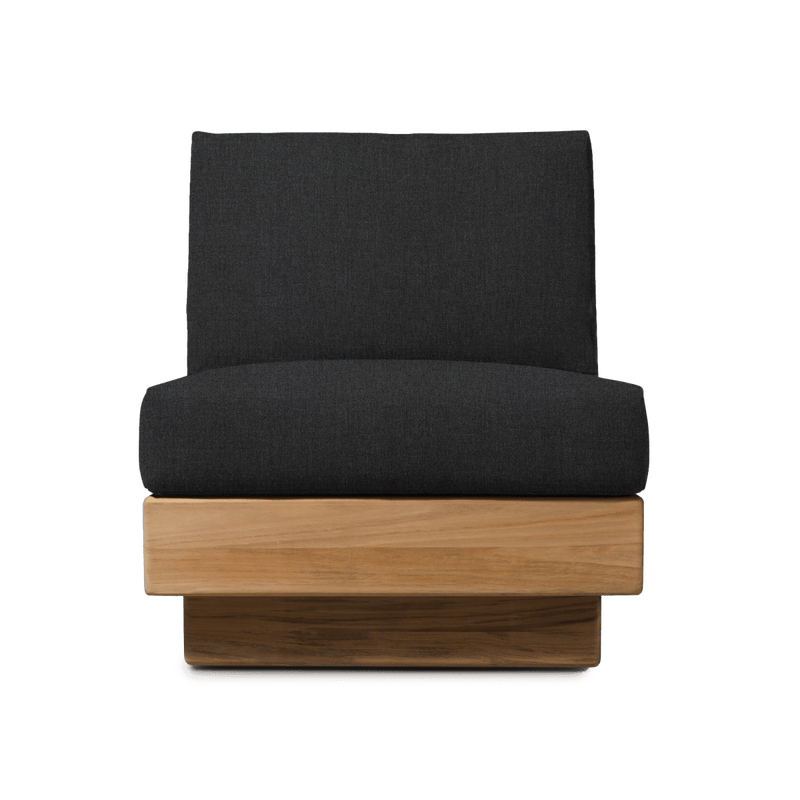Tulum Armless Lounge Chair | Teak Natural, Panama Grafito,