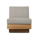 Tulum Armless Lounge Chair | Teak Natural, Panama Marble,