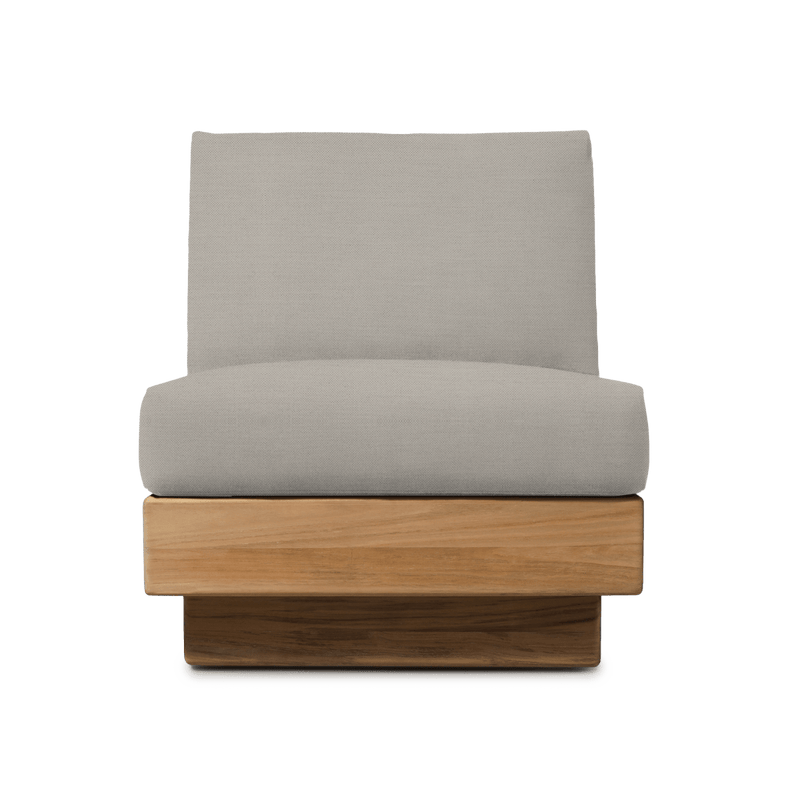 Tulum Armless Lounge Chair | Teak Natural, Panama Marble,