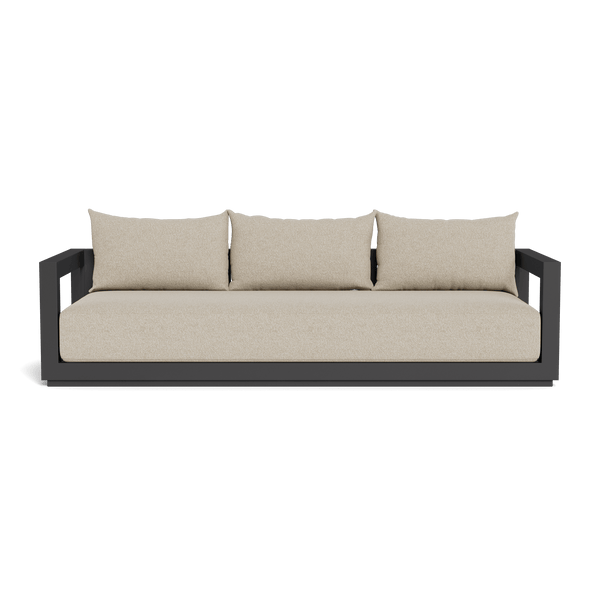 Vaucluse 3 Seat Sofa | Aluminum Asteroid, Siesta Taupe, Batyline Silver