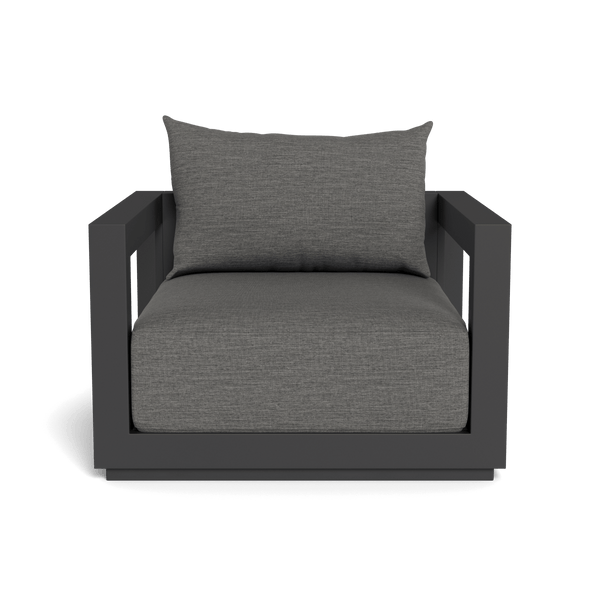 Vaucluse Swivel Lounge Chair | Aluminum Asteroid, Cast Silver, Batyline Silver