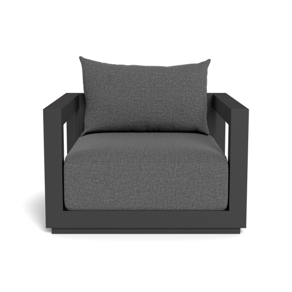 Vaucluse Swivel Lounge Chair | Aluminum Asteroid, Siesta Slate, Batyline Silver