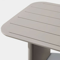 Victoria Aluminum Slatted Dining Table 81"