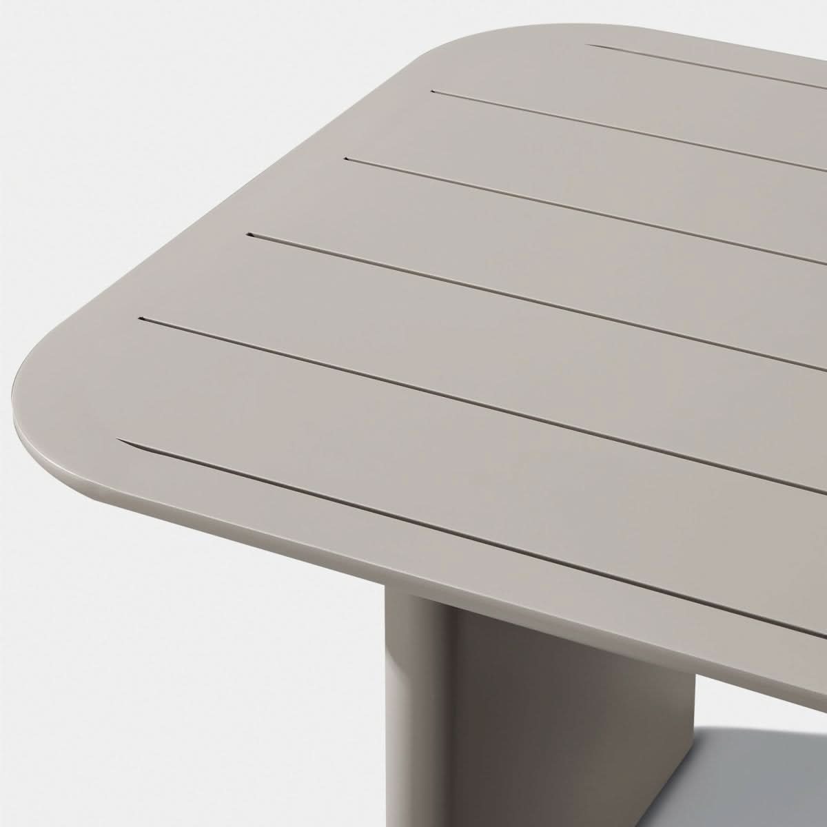 Victoria Aluminum Slatted Dining Table 81"