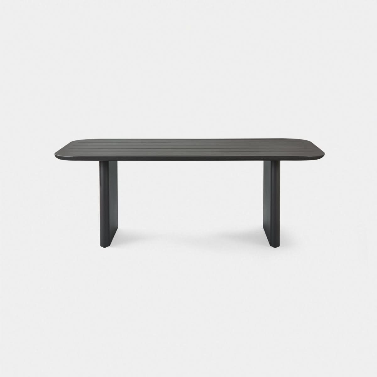 Victoria Aluminum Slatted Dining Table 81"