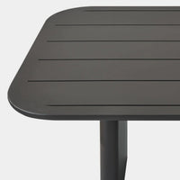 Victoria Aluminum Slatted Dining Table 81"