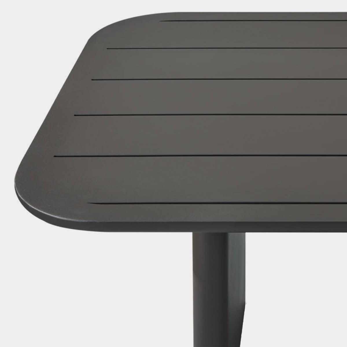 Victoria Aluminum Slatted Dining Table 81"