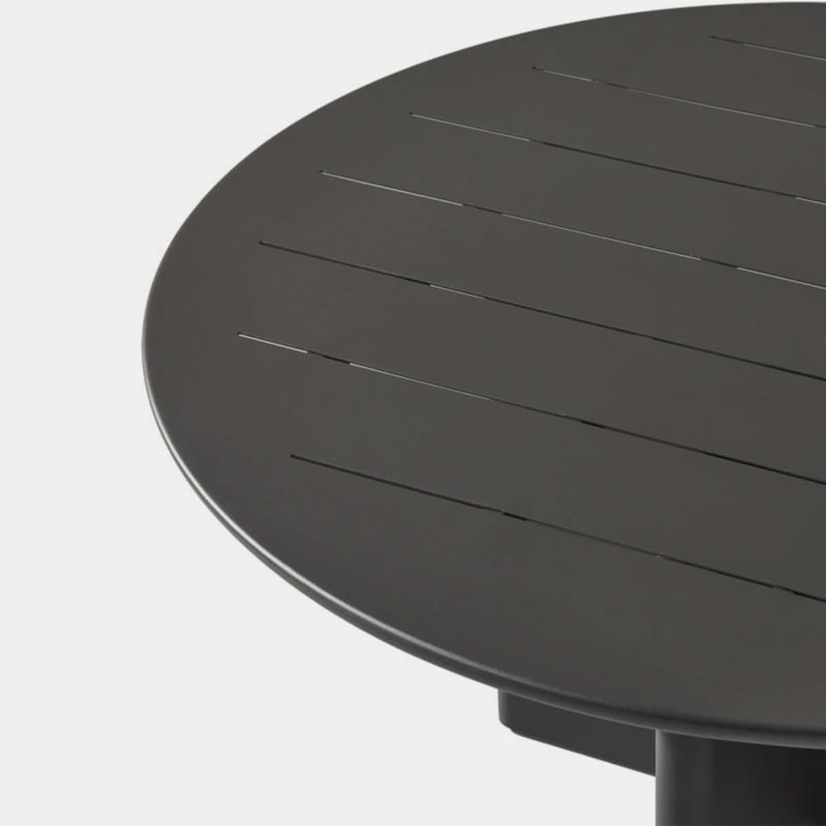 Victoria Aluminum Slatted Round Dining Table 60"