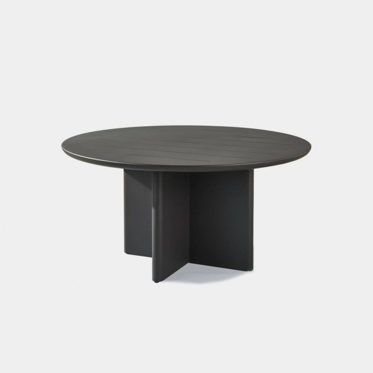 Victoria Aluminum Slatted Round Dining Table 60"