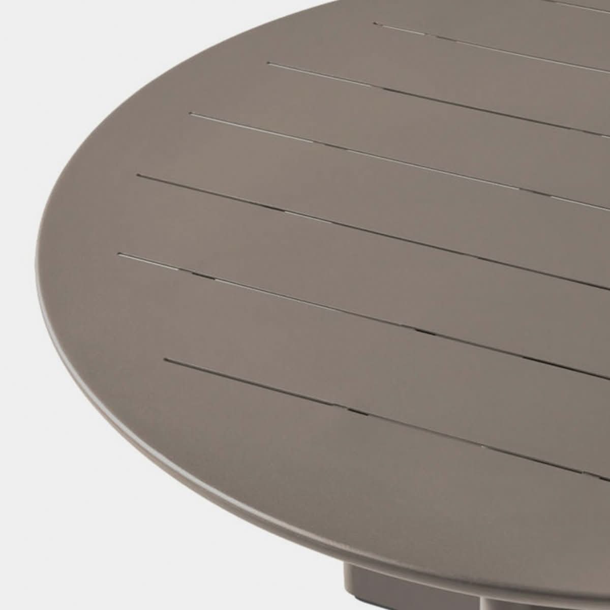 Victoria Aluminum Slatted Round Dining Table 60"