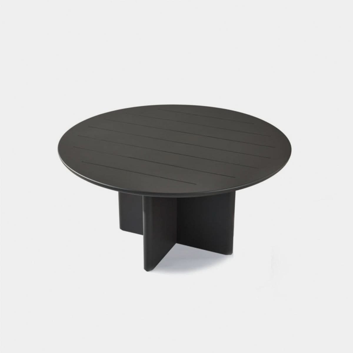 Victoria Aluminum Slatted Round Dining Table 60"