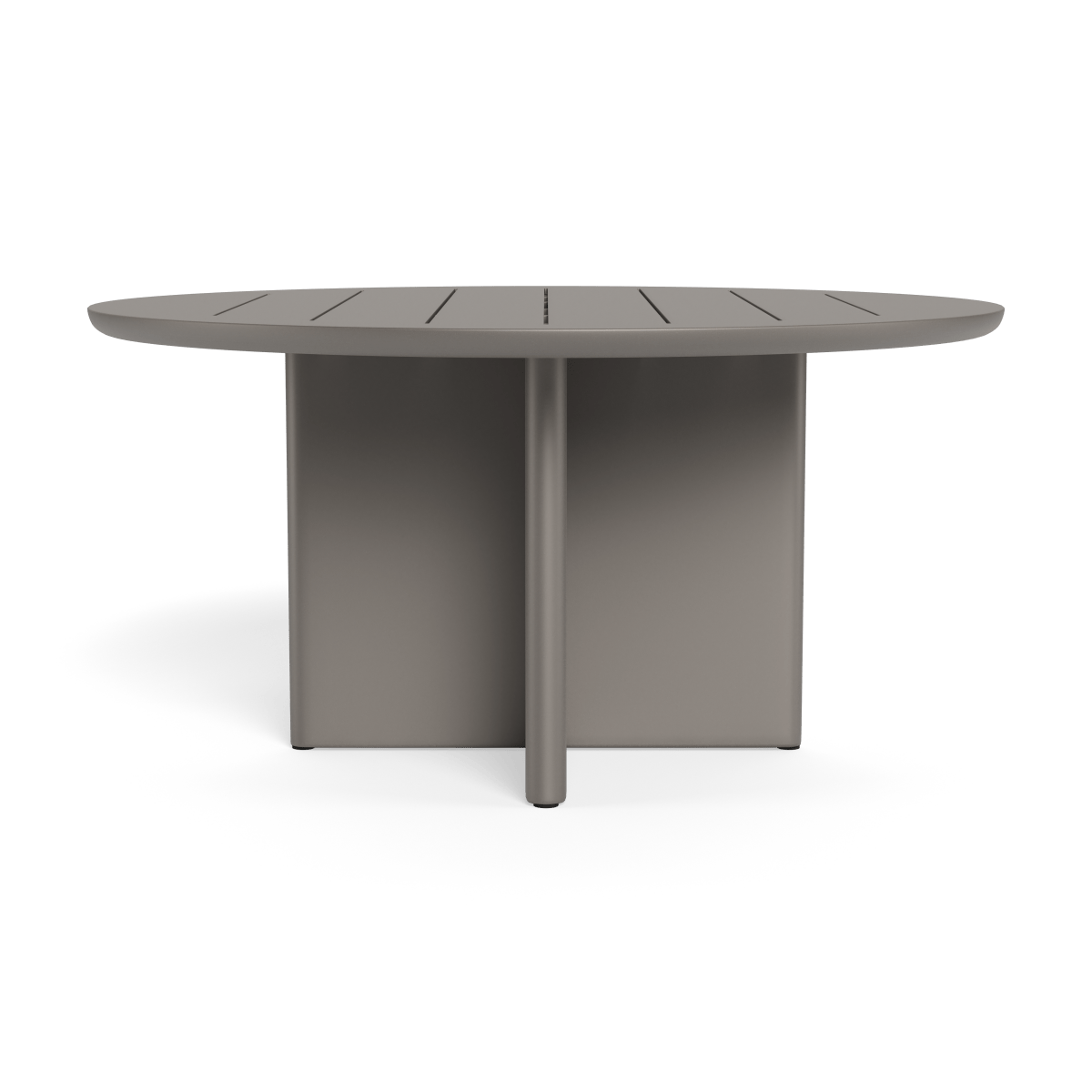 Victoria Aluminum Slatted Round Dining Table 60"