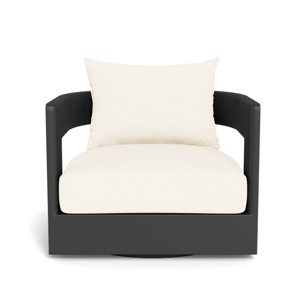 Victoria Swivel Lounge Chair | Aluminum Asteroid, Riviera Ivory,