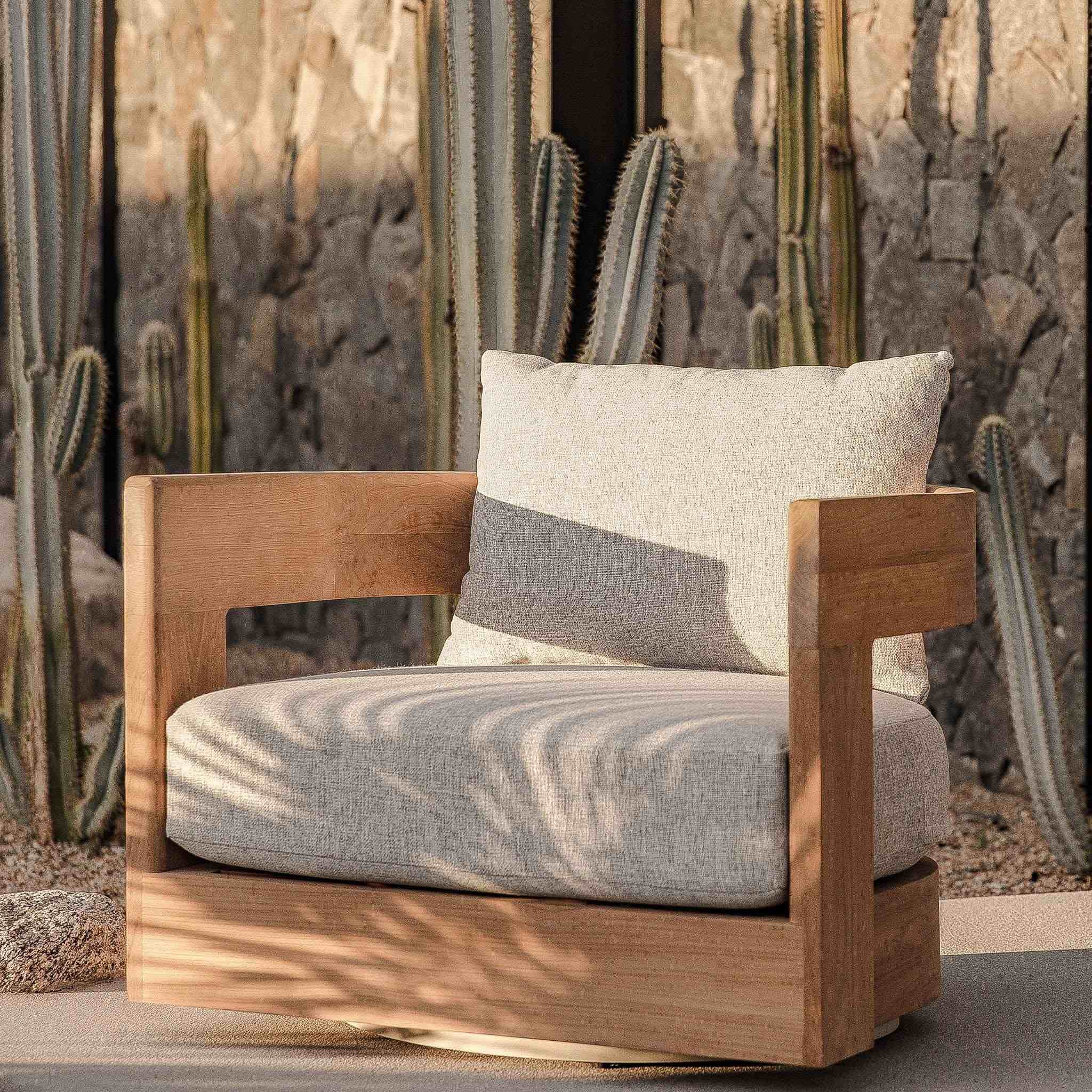 Victoria Teak Swivel Lounge Chair